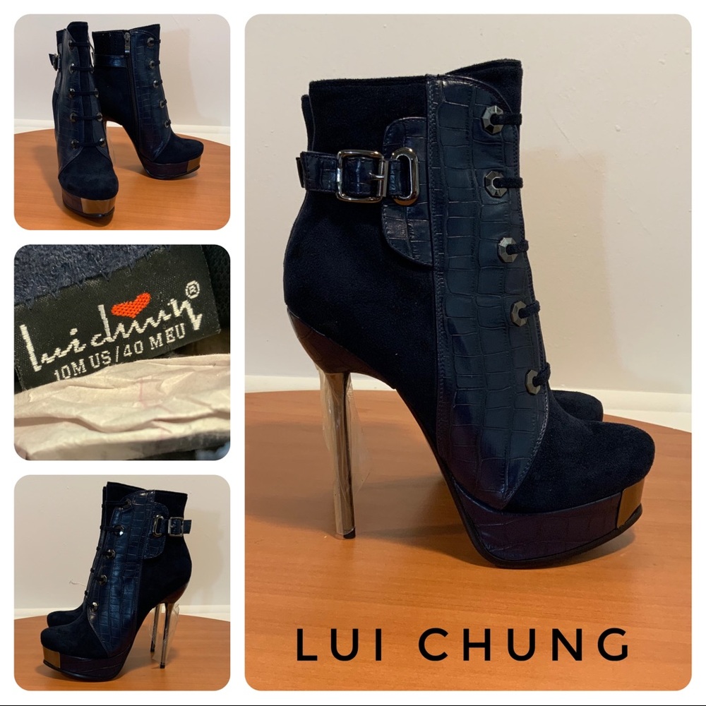 New Lui Chung Platform Heeled Boots Size 10
